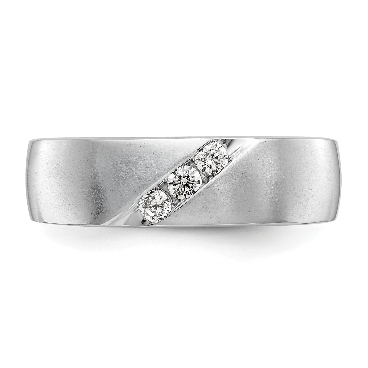 Men's Lab-Grown Diamond Band in 14K White Gold, 3mm (1/5 ct. tw.), Size 10 - Sophia Jewelers