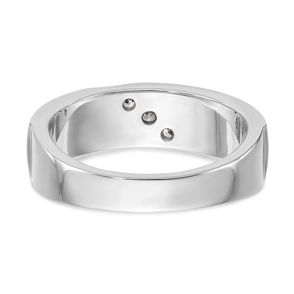 Men's Lab-Grown Diamond Band in 14K White Gold, 3mm (1/5 ct. tw.), Size 10 - Sophia Jewelers