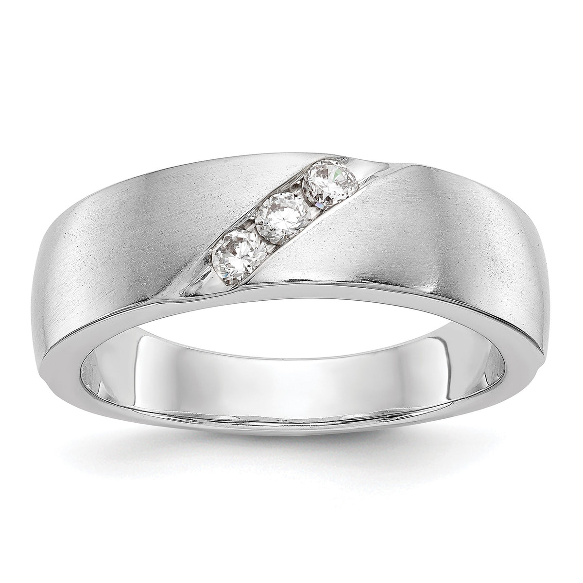 Men's Lab-Grown Diamond Band in 14K White Gold, 3mm (1/5 ct. tw.), Size 10 - Sophia Jewelers Main image