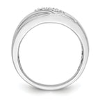 14k White Gold 1/6 carat Lab Grown Diamond VS/SI+ G+ Three Stone Complete Men's Ring