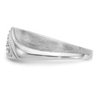 14k White Gold 1/6 carat Lab Grown Diamond VS/SI+ G+ Three Stone Complete Men's Ring