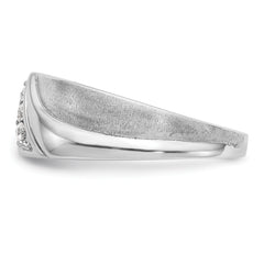 14k White Gold 1/6 carat Lab Grown Diamond VS/SI+ G+ Three Stone Complete Men's Ring