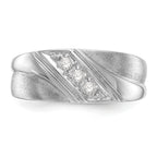 14k White Gold 1/6 carat Lab Grown Diamond VS/SI+ G+ Three Stone Complete Men's Ring