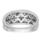 14k White Gold 1/6 carat Lab Grown Diamond VS/SI+ G+ Three Stone Complete Men's Ring
