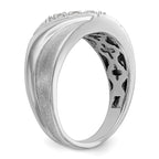 14k White Gold 1/6 carat Lab Grown Diamond VS/SI+ G+ Three Stone Complete Men's Ring