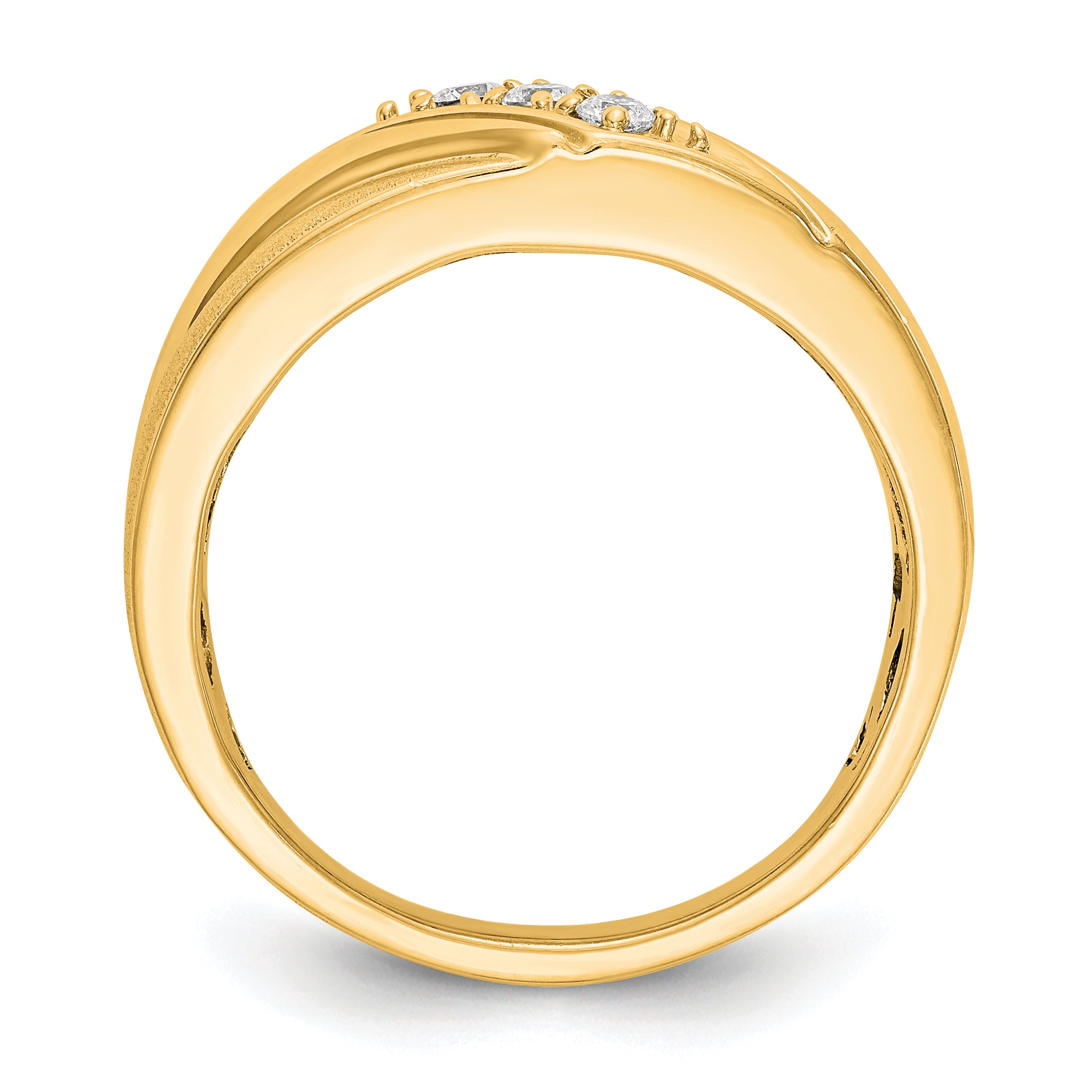 14k 1/6 carat Lab Grown Diamond VS/SI+ G+ Three Stone Complete Men's Ring Secondary image