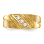 14k 1/6 carat Lab Grown Diamond VS/SI+ G+ Three Stone Complete Men's Ring