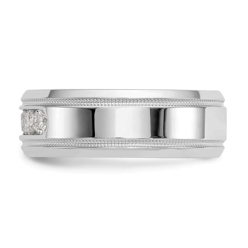 Men's Lab-Grown Diamond Band in 14K White Gold, 7.6mm (1/2 ct. tw.), Size 10 - Sophia Jewelers