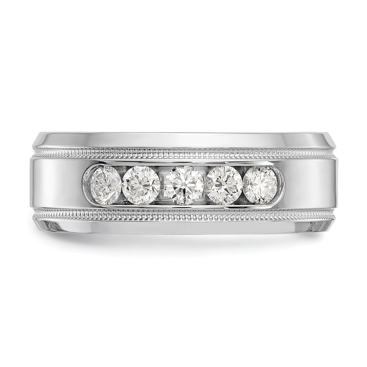 Men's Lab-Grown Diamond Band in 14K White Gold, 7.6mm (1/2 ct. tw.), Size 10 - Sophia Jewelers