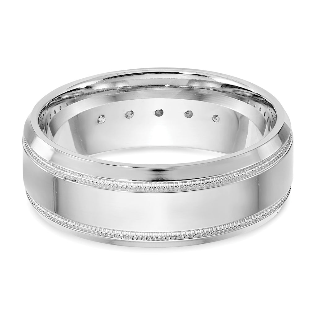 Men's Lab-Grown Diamond Band in 14K White Gold, 7.6mm (1/2 ct. tw.), Size 10 - Sophia Jewelers