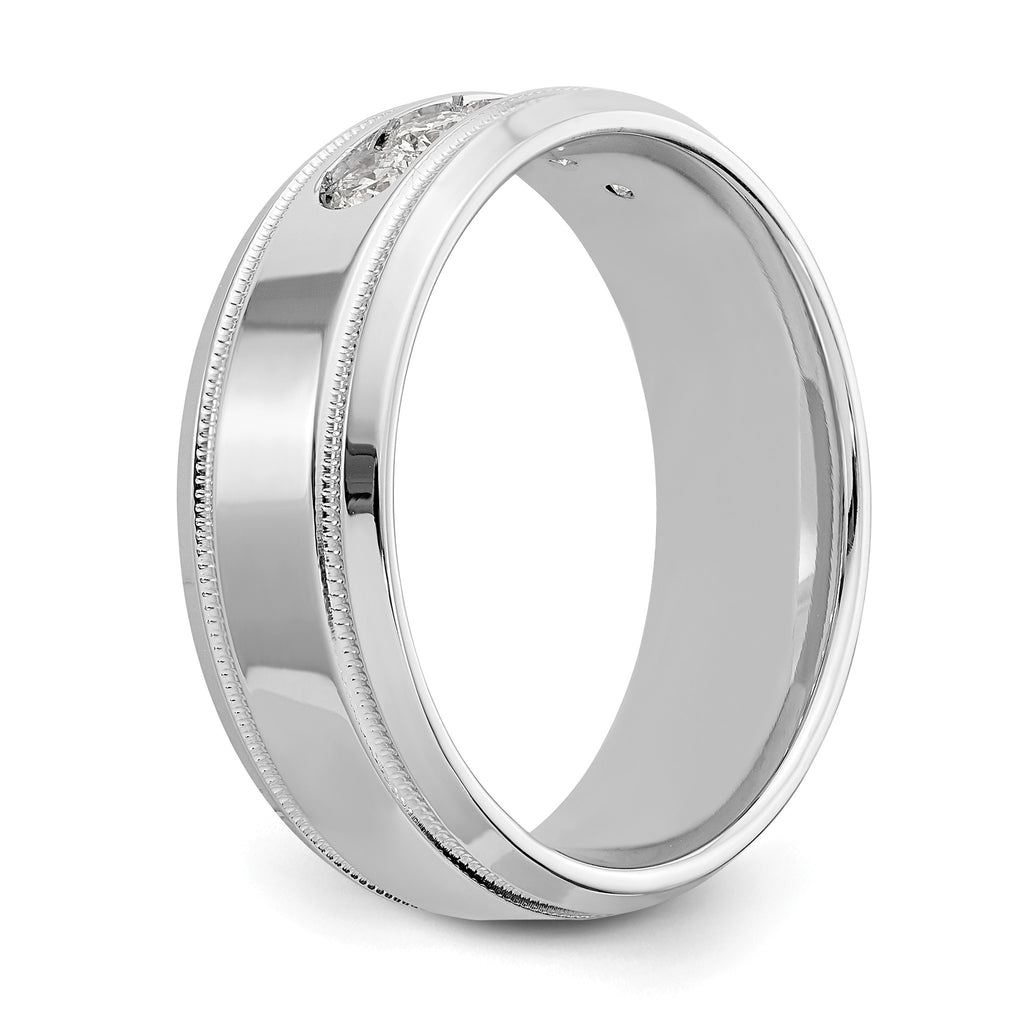 Men's Lab-Grown Diamond Band in 14K White Gold, 7.6mm (1/2 ct. tw.), Size 10 - Sophia Jewelers
