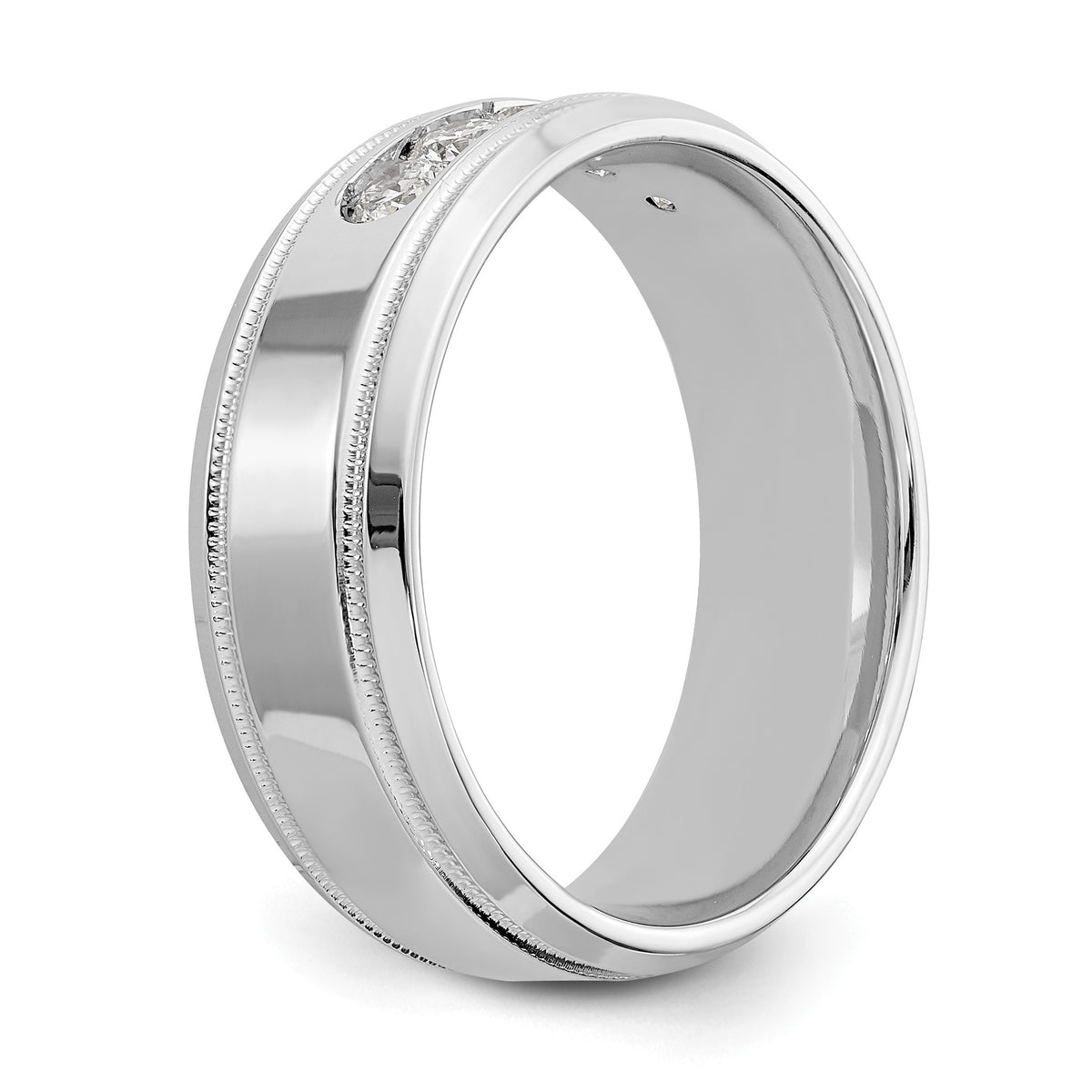 Men's Lab-Grown Diamond Band in 14K White Gold, 7.6mm (1/2 ct. tw.), Size 10 - Sophia Jewelers