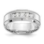 Men's Lab-Grown Diamond Band in 14K White Gold, 7.6mm (1/2 ct. tw.), Size 10 - Sophia Jewelers