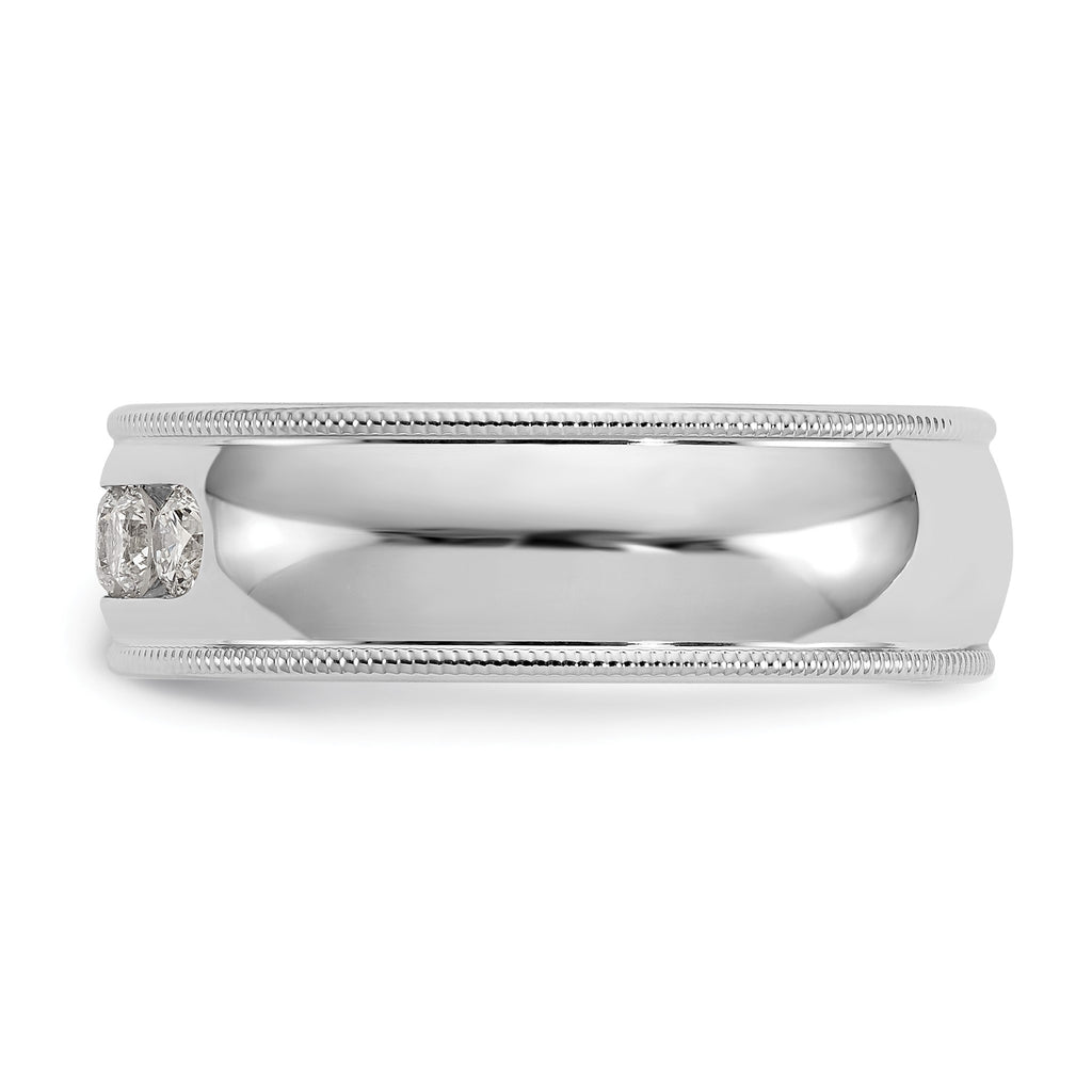 Men's Lab-Grown Diamond Band in 14K White Gold, 7mm (1/2 ct. tw.), Size 9 - Sophia Jewelers