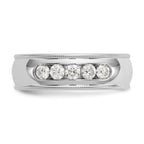 Men's Lab-Grown Diamond Band in 14K White Gold, 7mm (1/2 ct. tw.), Size 10.5 - Sophia Jewelers