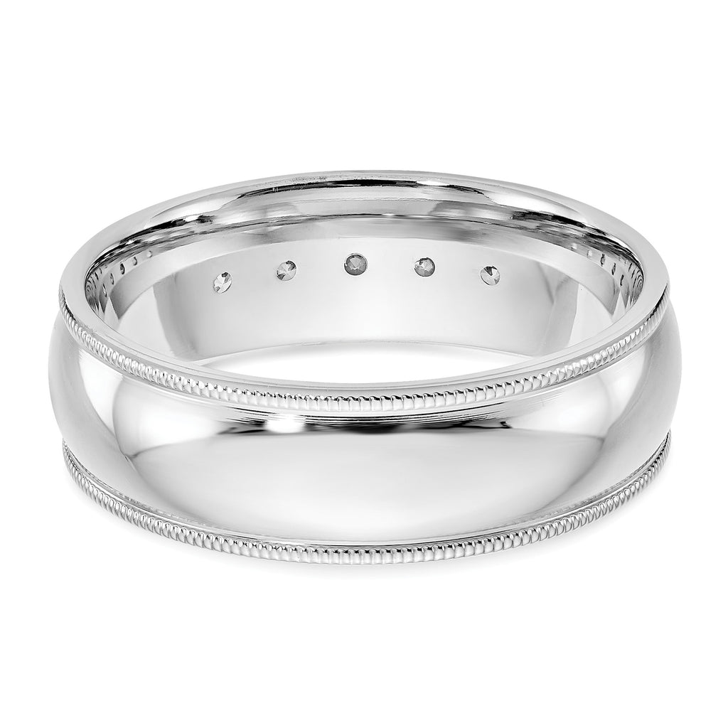 Men's Lab-Grown Diamond Band in 14K White Gold, 7mm (1/2 ct. tw.), Size 10 - Sophia Jewelers