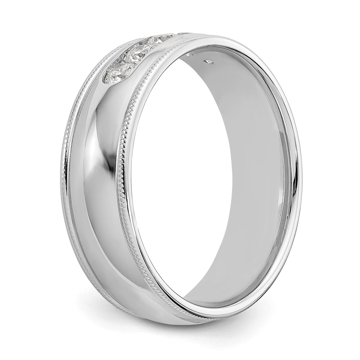Men's Lab-Grown Diamond Band in 14K White Gold, 7mm (1/2 ct. tw.), Size 9 - Sophia Jewelers