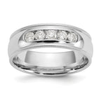 Men's Lab-Grown Diamond Band in 14K White Gold, 7mm (1/2 ct. tw.), Size 10 - Sophia Jewelers