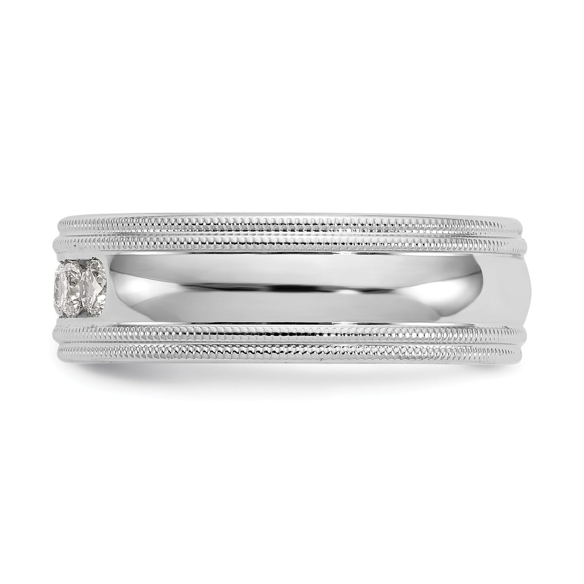 Men's Lab-Grown Diamond Band in 14K White Gold, 7.6mm (1/2 ct. tw.), Size 10.5 - Sophia Jewelers