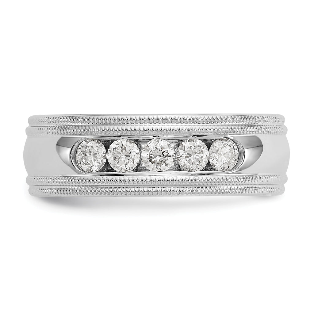 Men's Lab-Grown Diamond Band in 14K White Gold, 7.6mm (1/2 ct. tw.), Size 10.5 - Sophia Jewelers