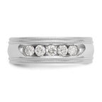 Men's Lab-Grown Diamond Band in 14K White Gold, 7.6mm (1/2 ct. tw.), Size 10.5 - Sophia Jewelers