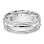 Men's Lab-Grown Diamond Band in 14K White Gold, 7.6mm (1/2 ct. tw.), Size 10.5 - Sophia Jewelers