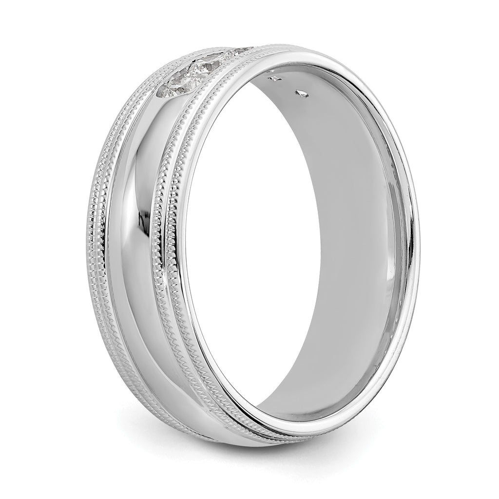 Men's Lab-Grown Diamond Band in 14K White Gold, 7.6mm (1/2 ct. tw.), Size 10.5 - Sophia Jewelers