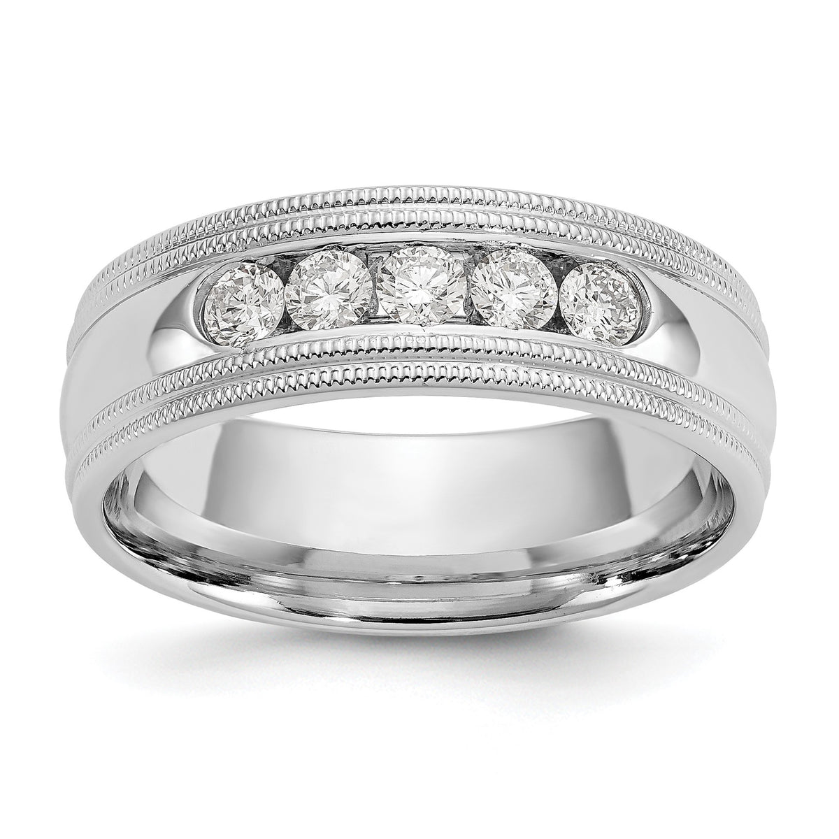 Men's Lab-Grown Diamond Band in 14K White Gold, 7.6mm (1/2 ct. tw.), Size 10.5 - Sophia Jewelers Main image