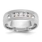 Men's Lab-Grown Diamond Band in 14K White Gold, 7.6mm (1/2 ct. tw.), Size 10.5 - Sophia Jewelers