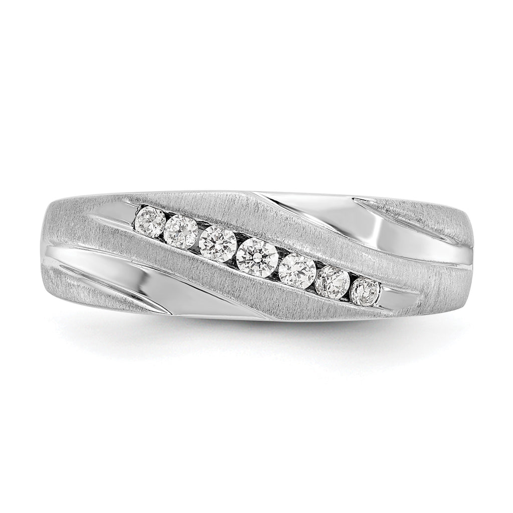 Men's Lab-Grown Diamond Band in 14K White Gold, 4mm (1/4 ct. tw.), Size 10 - Sophia Jewelers