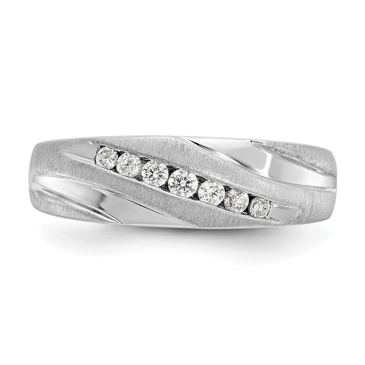 Men's Lab-Grown Diamond Band in 14K White Gold, 4mm (1/4 ct. tw.), Size 10 - Sophia Jewelers