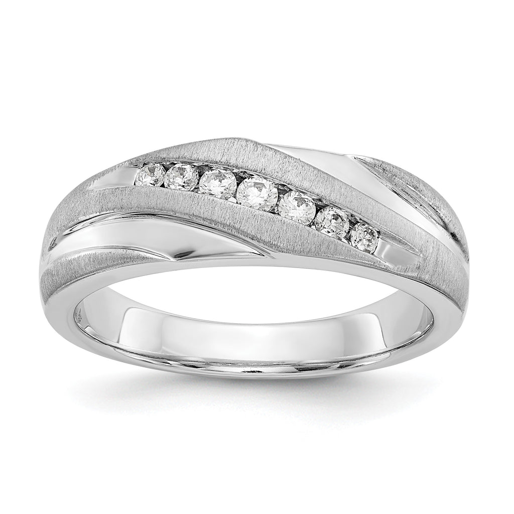 Men's Lab-Grown Diamond Band in 14K White Gold, 4mm (1/4 ct. tw.), Size 10 - Sophia Jewelers