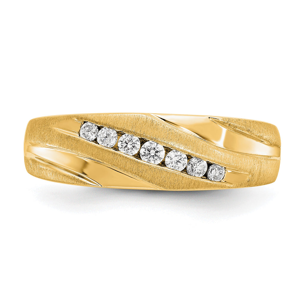 Men's Lab-Grown Diamond Band in 14K Yellow Gold, 4mm (1/4 ct. tw.), Size 10 - Sophia Jewelers