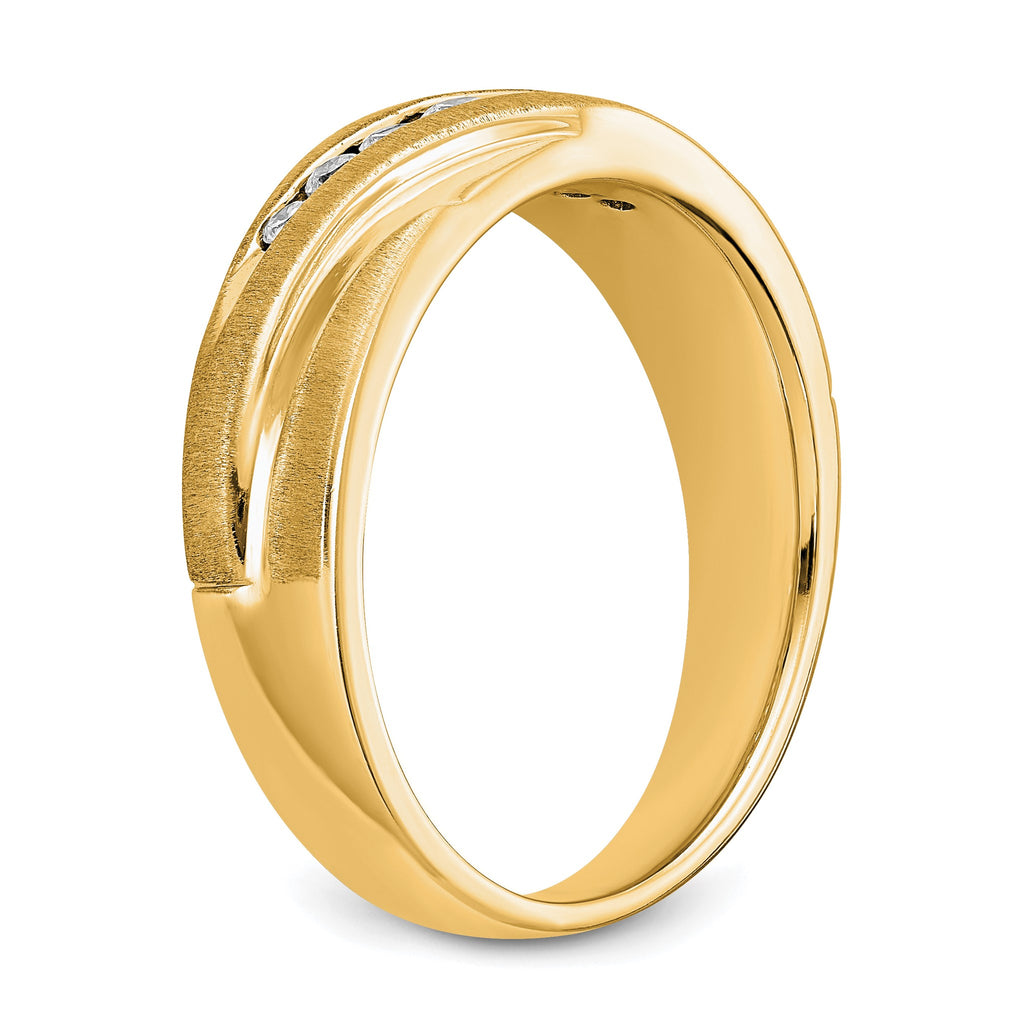 Men's Lab-Grown Diamond Band in 14K Yellow Gold, 4mm (1/4 ct. tw.), Size 10 - Sophia Jewelers