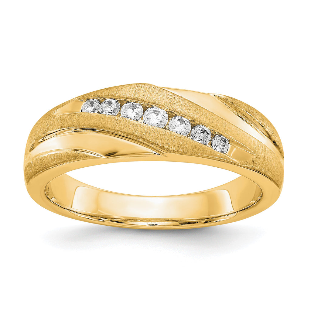 Men's Lab-Grown Diamond Band in 14K Yellow Gold, 4mm (1/4 ct. tw.), Size 10 - Sophia Jewelers