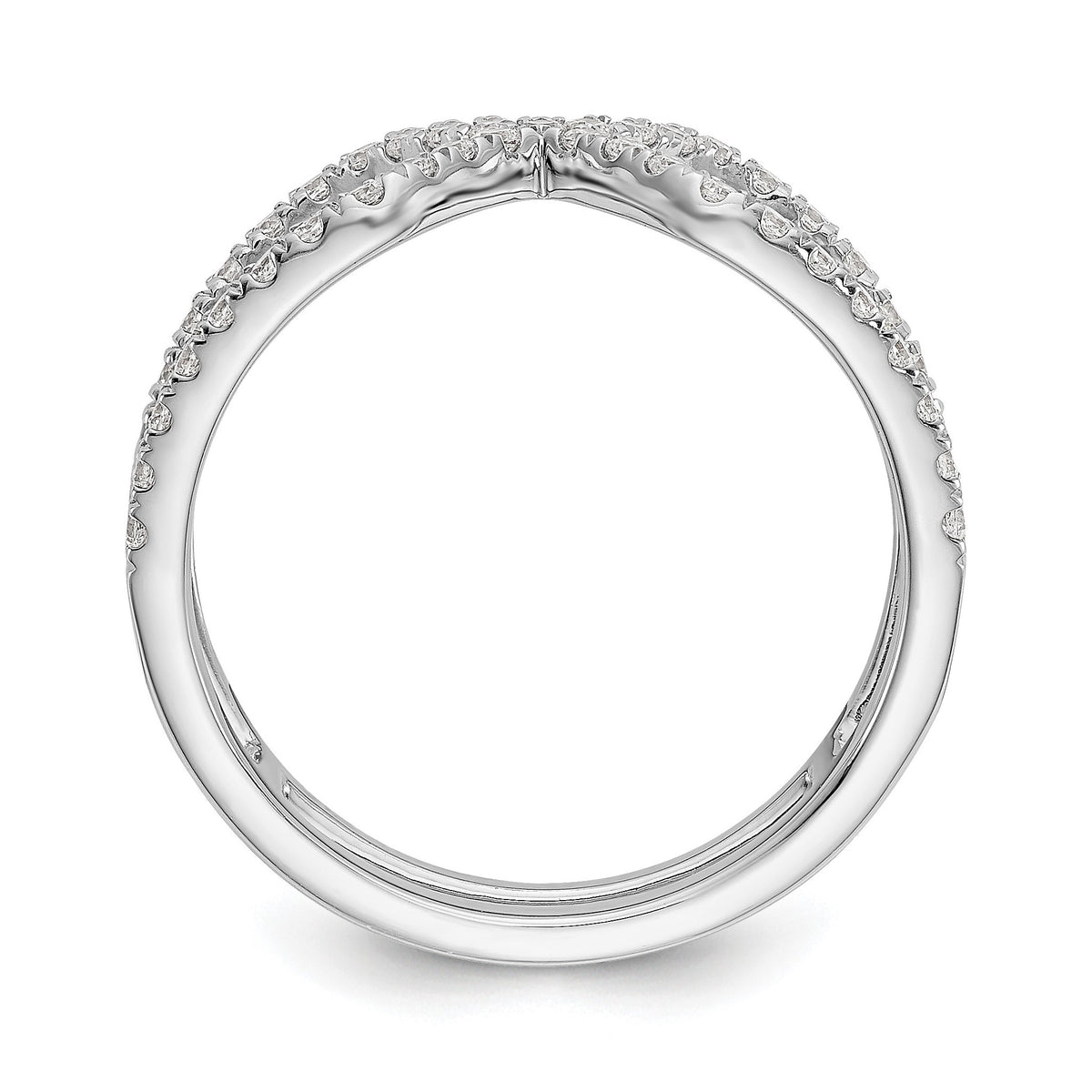 Lab-Grown Diamond Geometric Ring in 14K White Gold, 5.1mm (1/2 ct. tw.), Size 7 - Sophia Jewelers