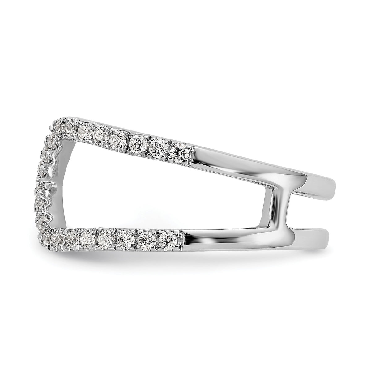 Lab-Grown Diamond Geometric Ring in 14K White Gold, 5.1mm (1/2 ct. tw.), Size 7 - Sophia Jewelers