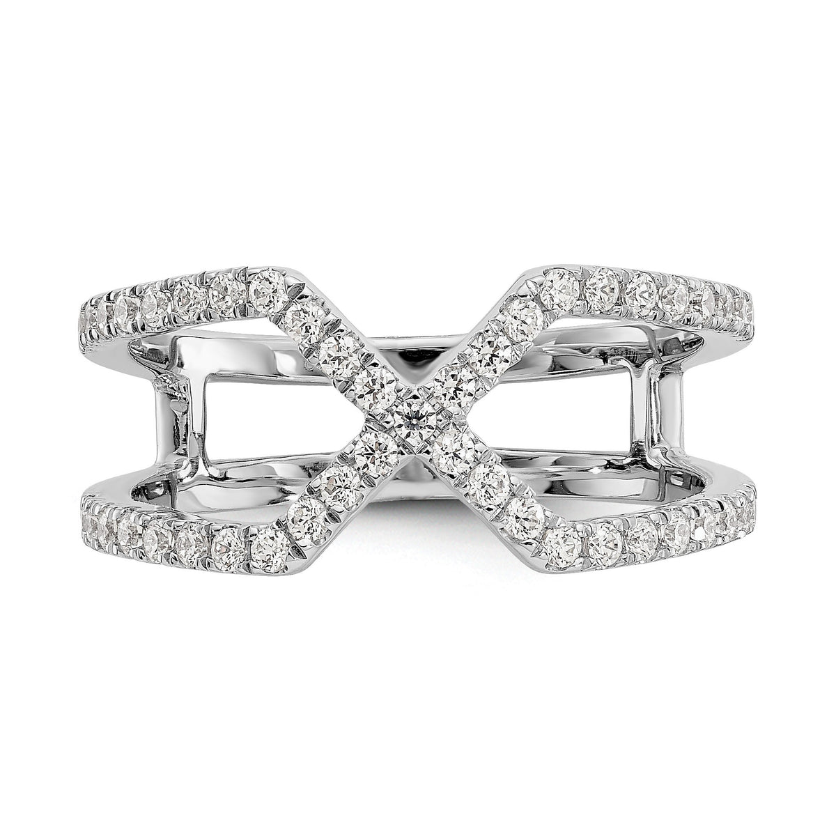 Lab-Grown Diamond Geometric Ring in 14K White Gold, 5.1mm (1/2 ct. tw.), Size 7 - Sophia Jewelers