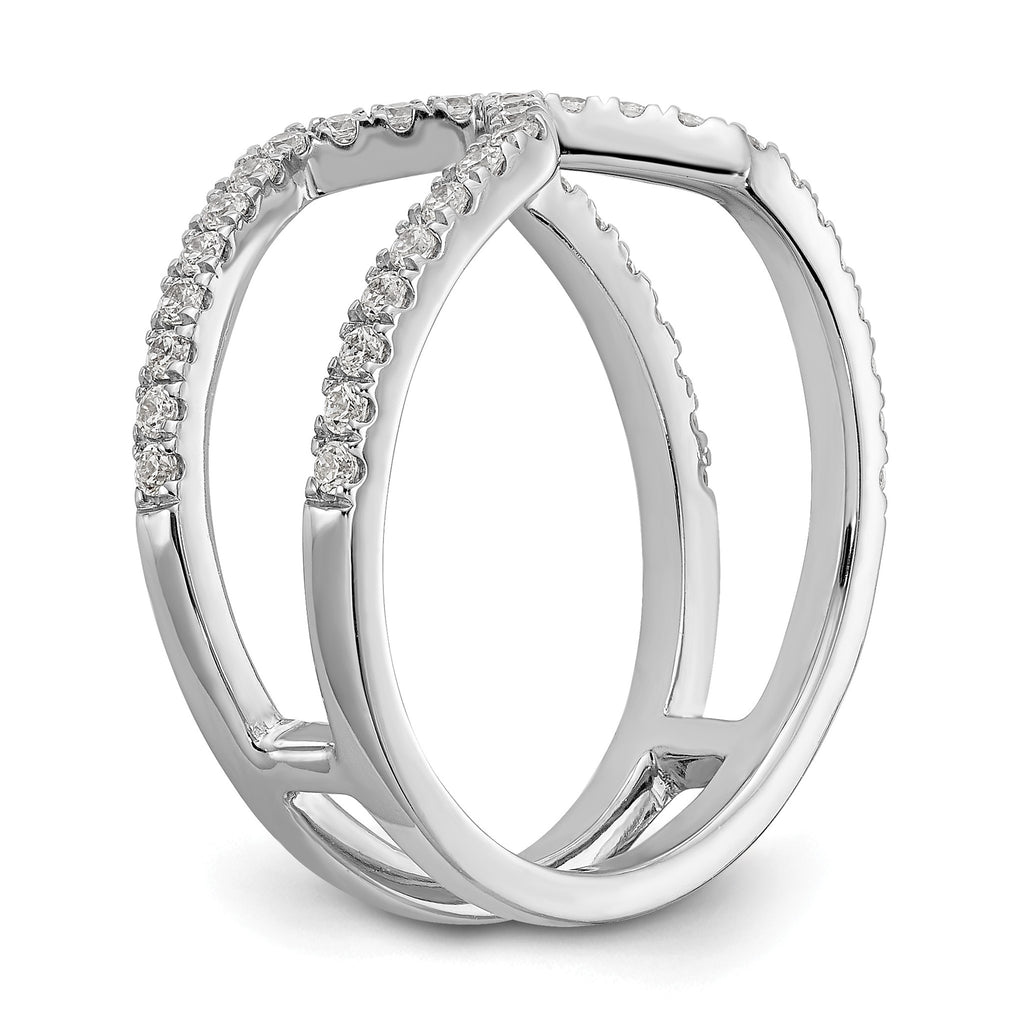 Lab-Grown Diamond Geometric Ring in 14K White Gold, 5.1mm (1/2 ct. tw.), Size 7 - Sophia Jewelers