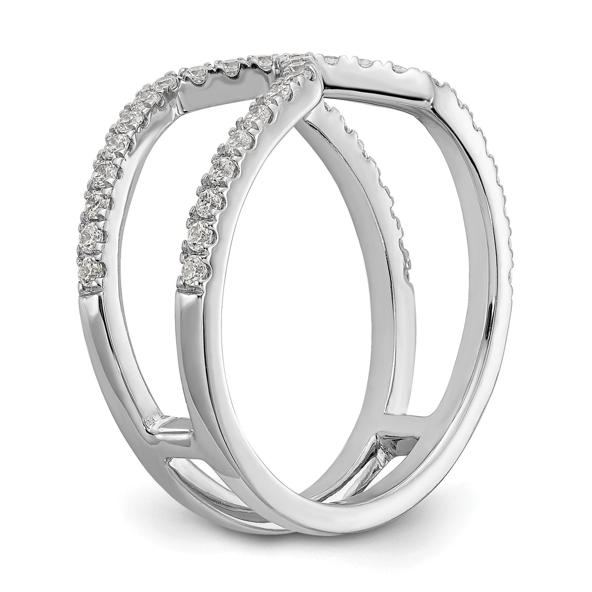 Lab-Grown Diamond Geometric Ring in 14K White Gold, 5.1mm (1/2 ct. tw.), Size 7 - Sophia Jewelers