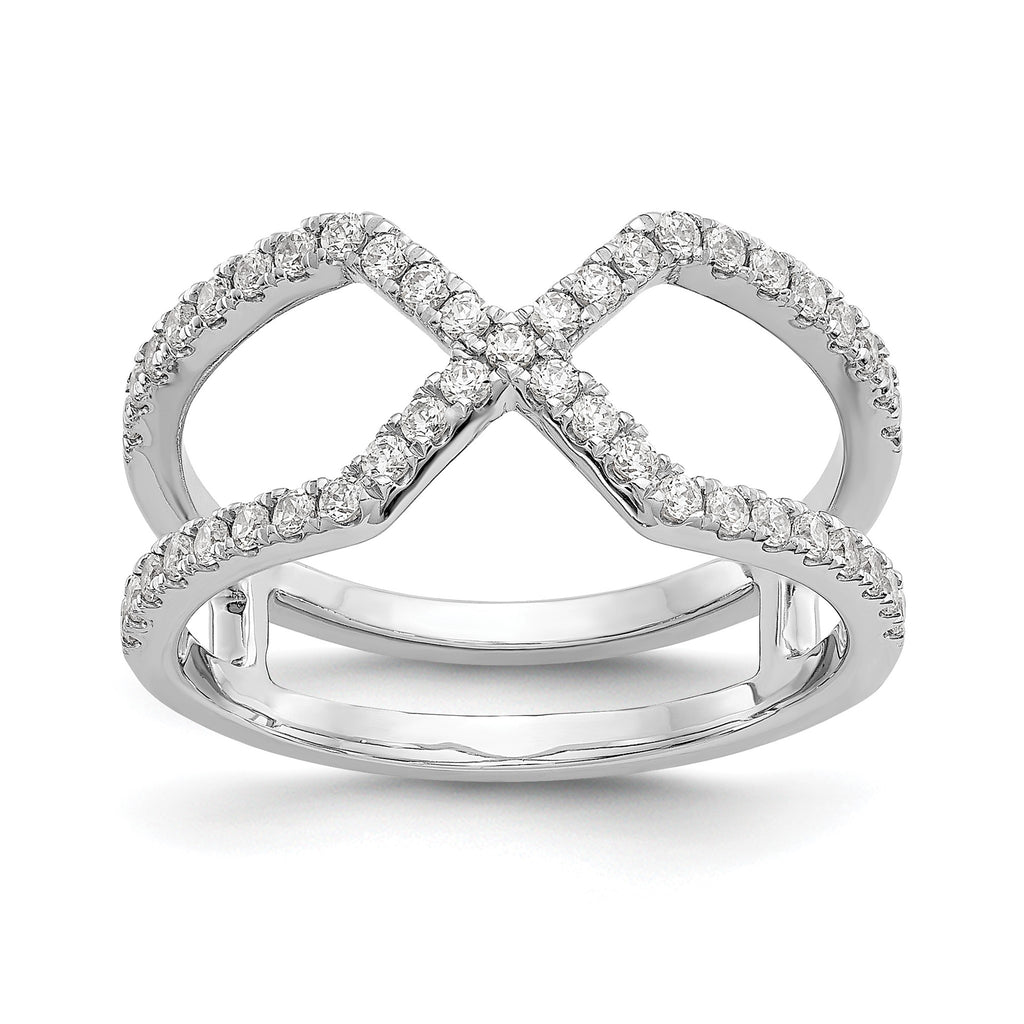 Lab-Grown Diamond Geometric Ring in 14K White Gold, 5.1mm (1/2 ct. tw.), Size 7 - Sophia Jewelers