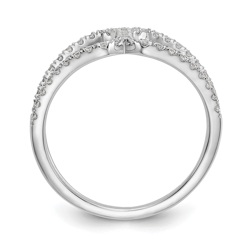 Lab-Grown Diamond Geometric Ring in 14K White Gold, 2.1mm (1/2 ct. tw.), Size 7 - Sophia Jewelers