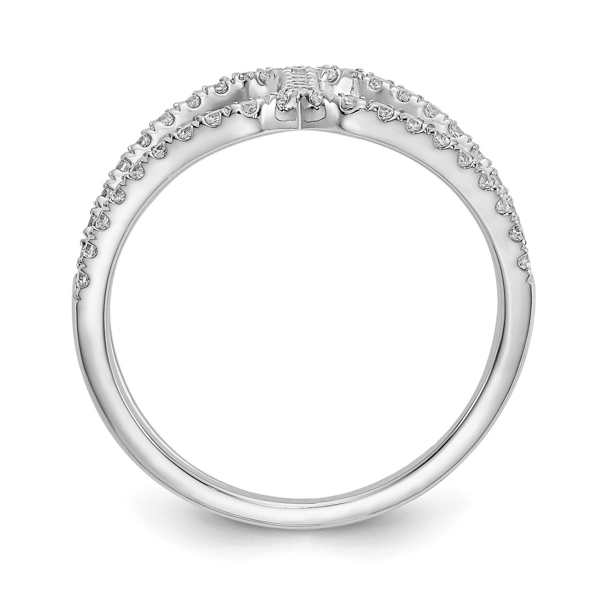 Lab-Grown Diamond Geometric Ring in 14K White Gold, 2.1mm (1/2 ct. tw.), Size 7 - Sophia Jewelers