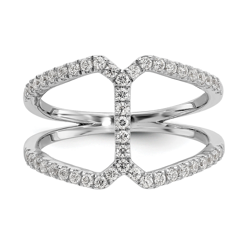 Lab-Grown Diamond Geometric Ring in 14K White Gold, 2.1mm (1/2 ct. tw.), Size 7 - Sophia Jewelers