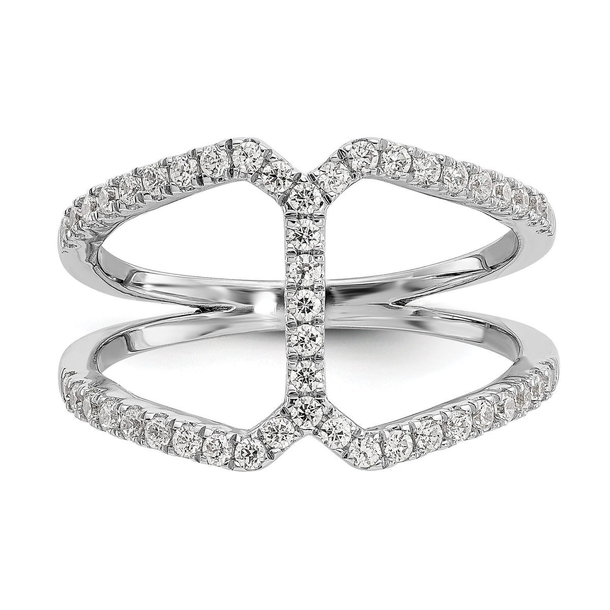 Lab-Grown Diamond Geometric Ring in 14K White Gold, 2.1mm (1/2 ct. tw.), Size 7 - Sophia Jewelers