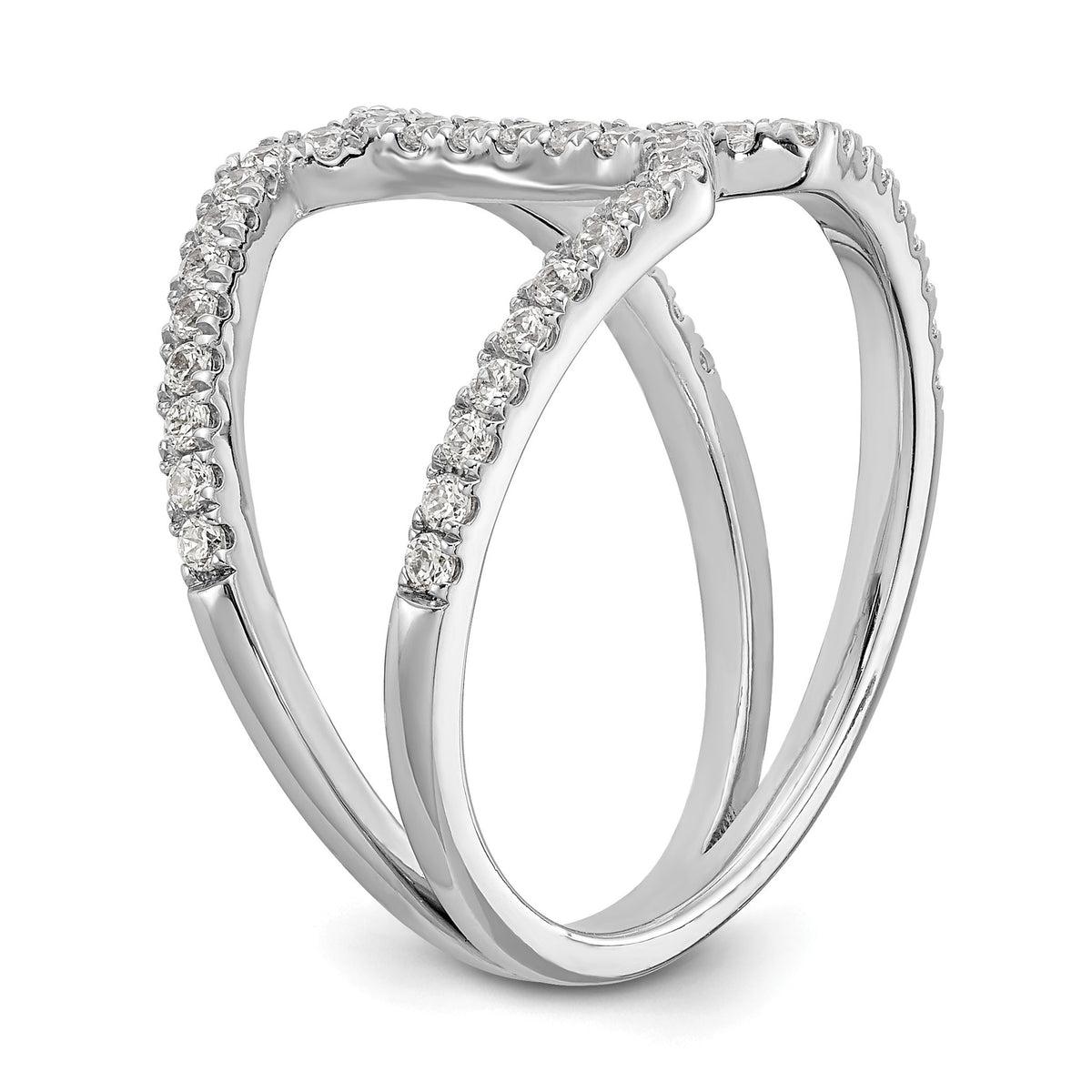 Lab-Grown Diamond Geometric Ring in 14K White Gold, 2.1mm (1/2 ct. tw.), Size 7 - Sophia Jewelers