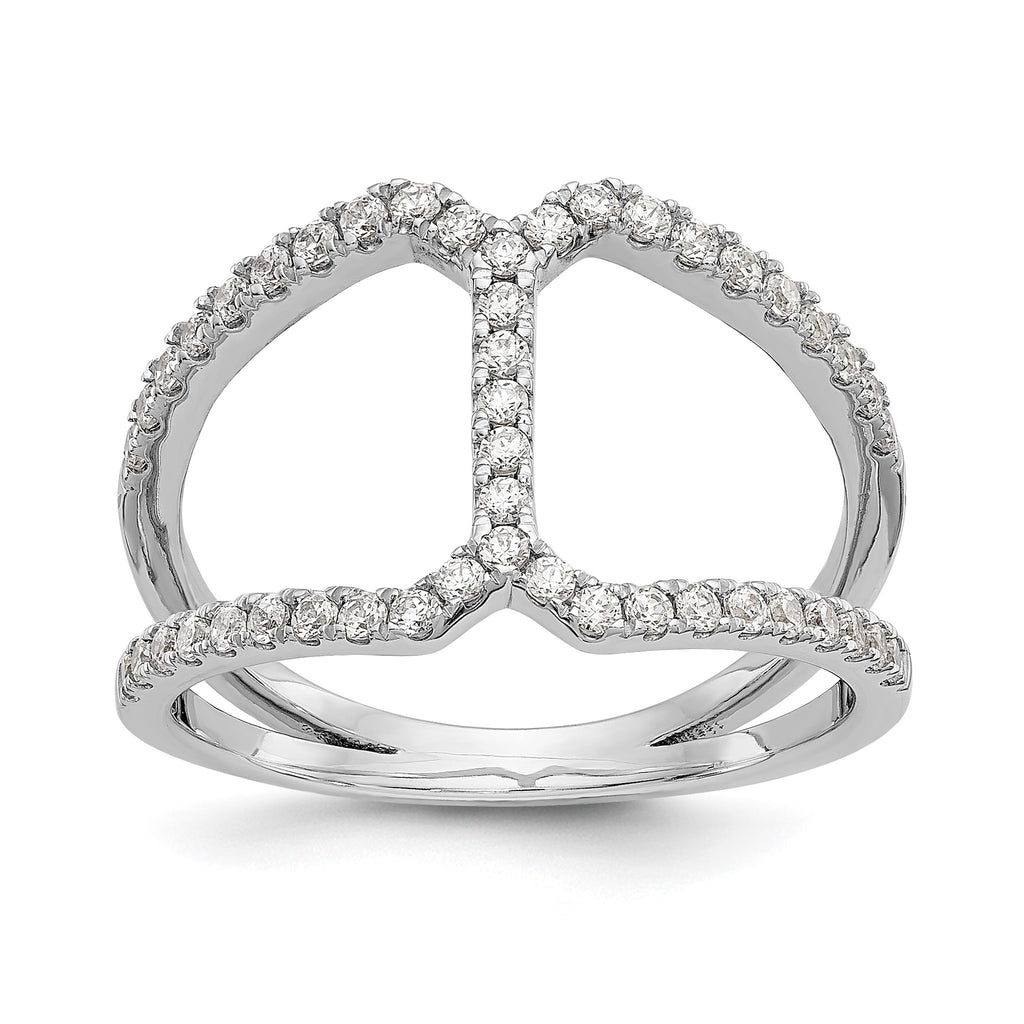 Lab-Grown Diamond Geometric Ring in 14K White Gold, 2.1mm (1/2 ct. tw.), Size 7 - Sophia Jewelers