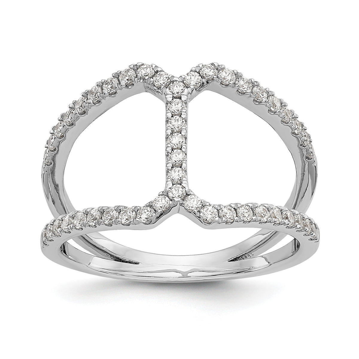 Lab-Grown Diamond Geometric Ring in 14K White Gold, 2.1mm (1/2 ct. tw.), Size 7 - Sophia Jewelers