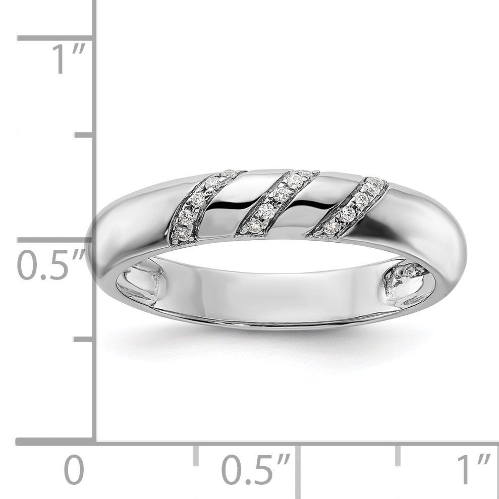 14K White Gold Lab Grown Diamond VS/SI+ G+ Trio Men's Band
