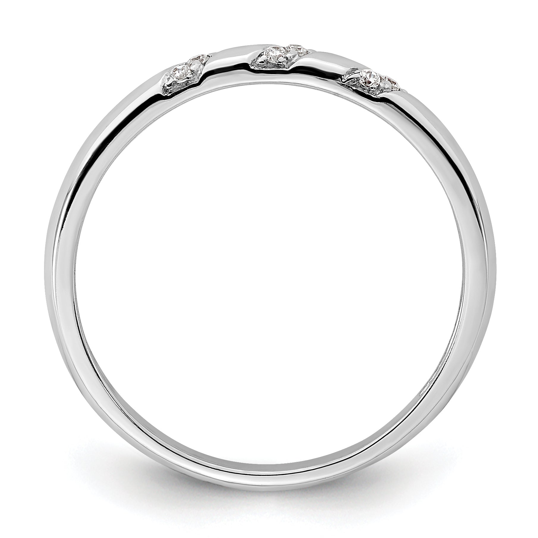 14K White Gold Lab Grown Diamond VS/SI+ G+ Trio Ladies Band